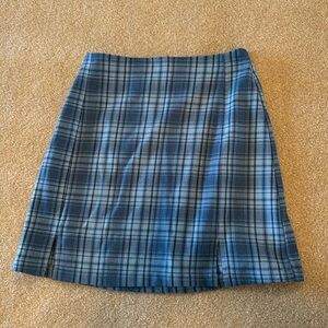 Brandy Melville blue plaid skirt